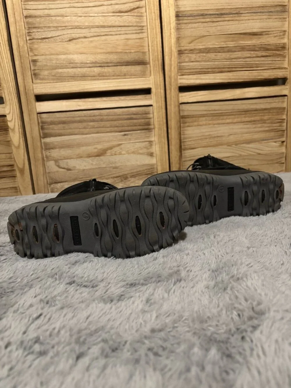 Lands End Black Waterproof Winter Snow Boots Youth 4M Womens 5.5 Side Zip